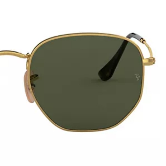 Ray Ban Hexagonal Green Lens Gold Frame RB3548N G15 - Picture 5 of 13